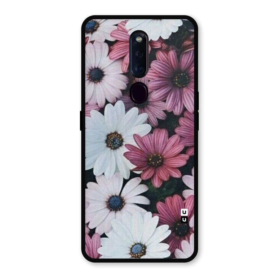 Floral Shades Pink Metal Back Case for Oppo F11 Pro