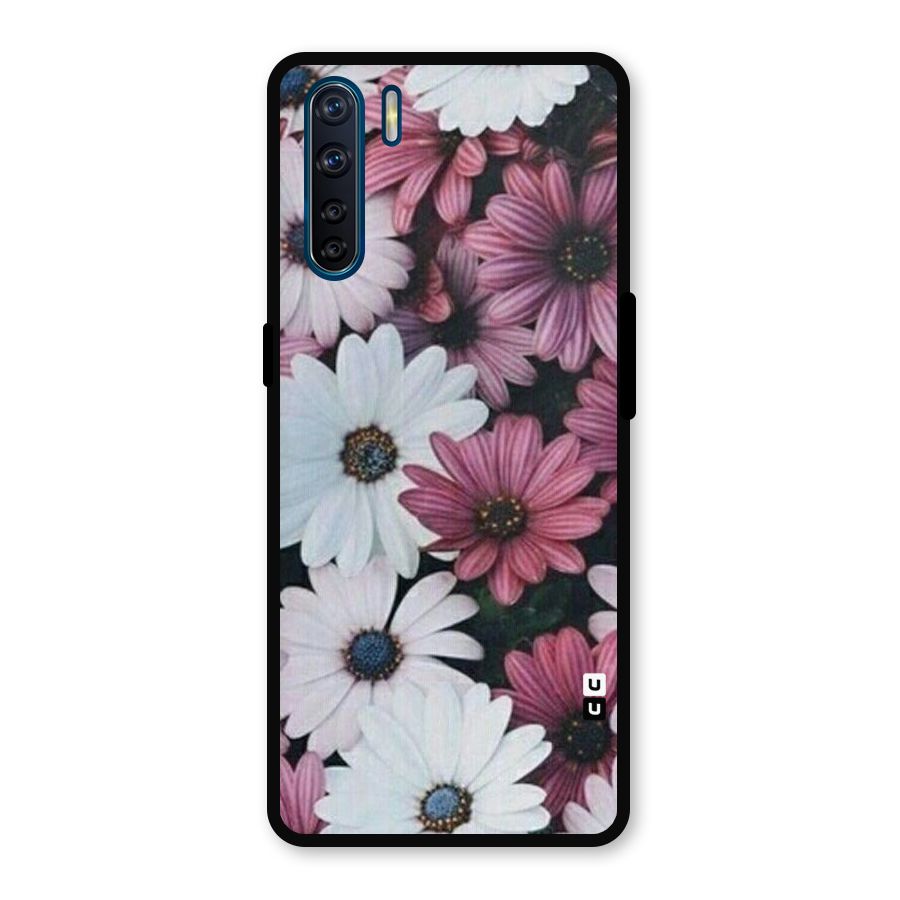 Floral Shades Pink Metal Back Case for Oppo F15