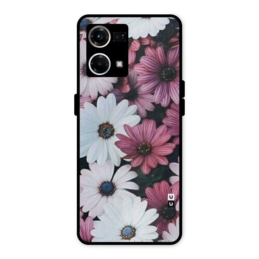 Floral Shades Pink Metal Back Case for Oppo F21 Pro 4G
