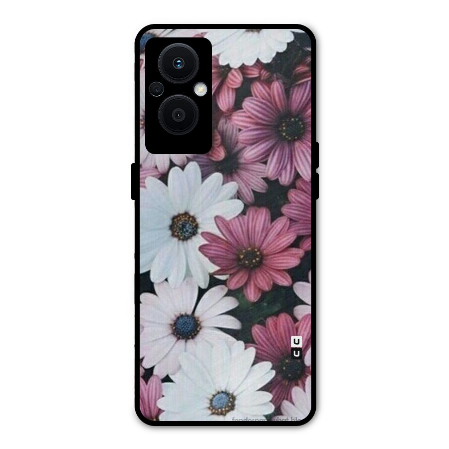 Floral Shades Pink Metal Back Case for Oppo F21s Pro 5G