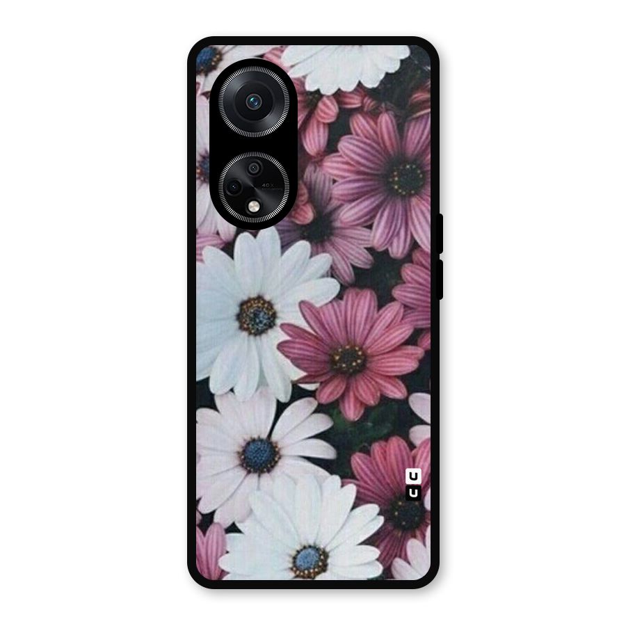 Floral Shades Pink Metal Back Case for Oppo F23