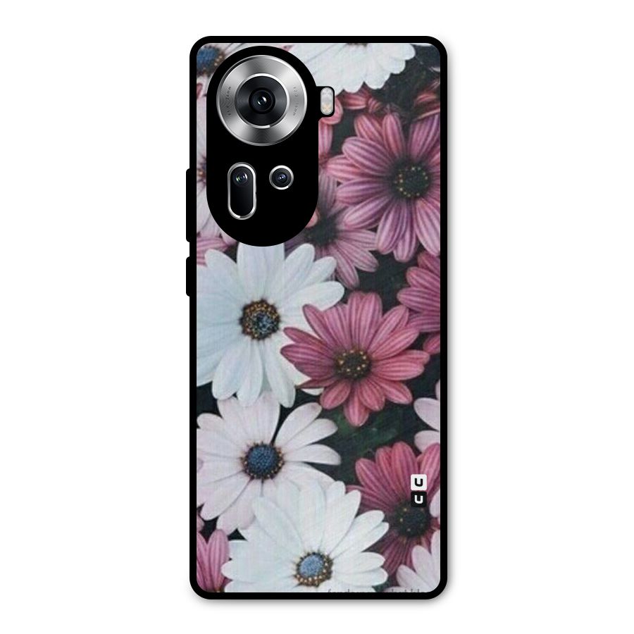 Floral Shades Pink Metal Back Case for Oppo Reno11 5G