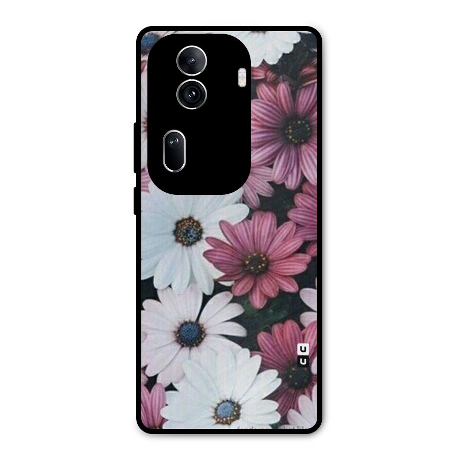 Floral Shades Pink Metal Back Case for Oppo Reno11 Pro 5G