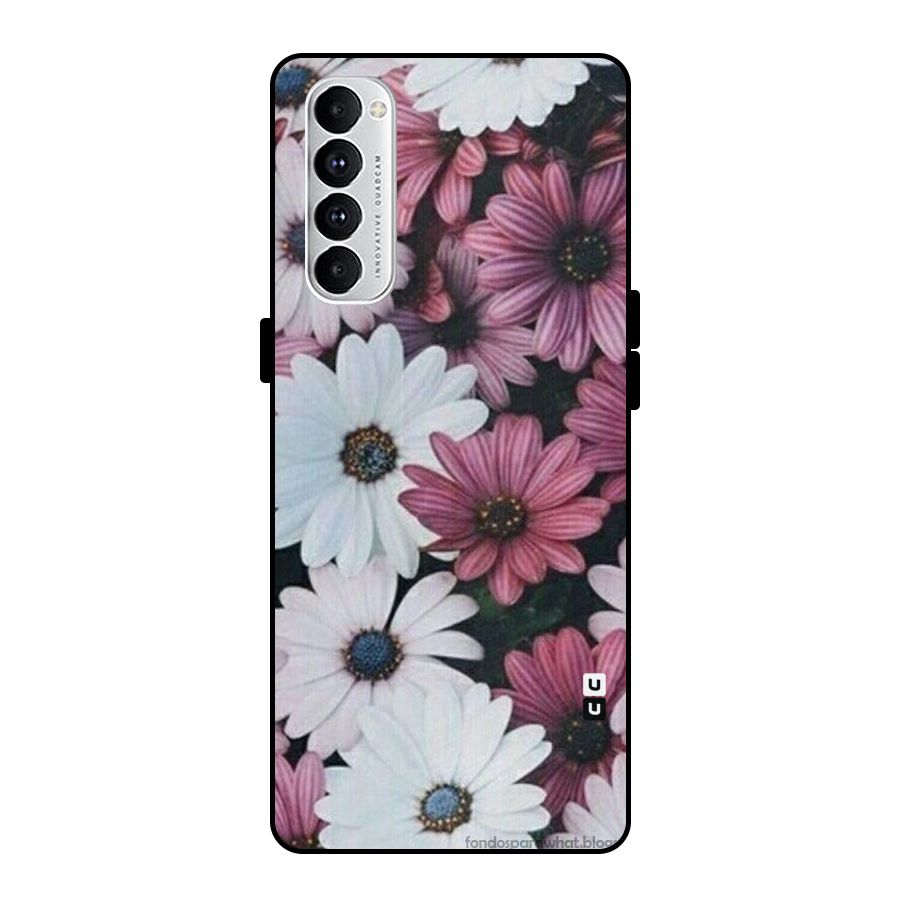 Floral Shades Pink Metal Back Case for Oppo Reno4 Pro