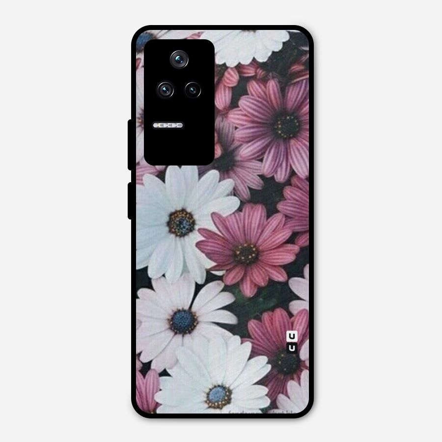 Floral Shades Pink Metal Back Case for Poco F4 5G