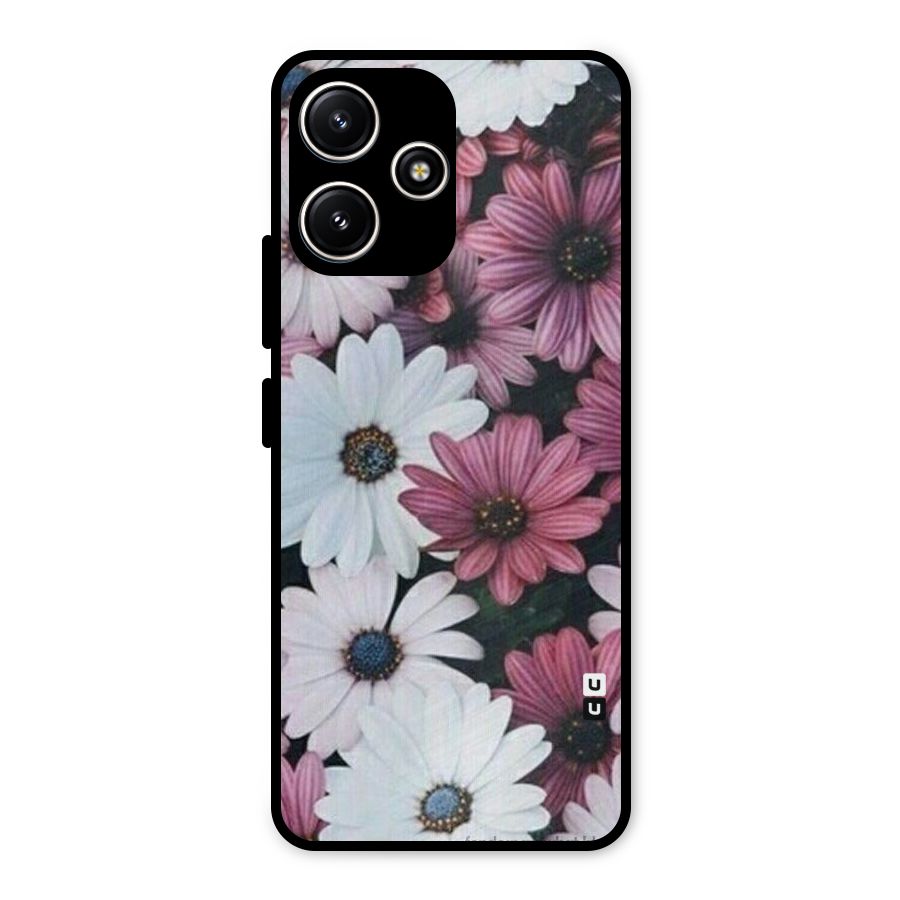 Floral Shades Pink Metal Back Case for Poco M6 Pro