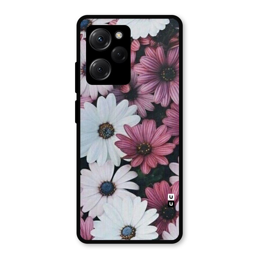 Floral Shades Pink Metal Back Case for Poco X5 Pro