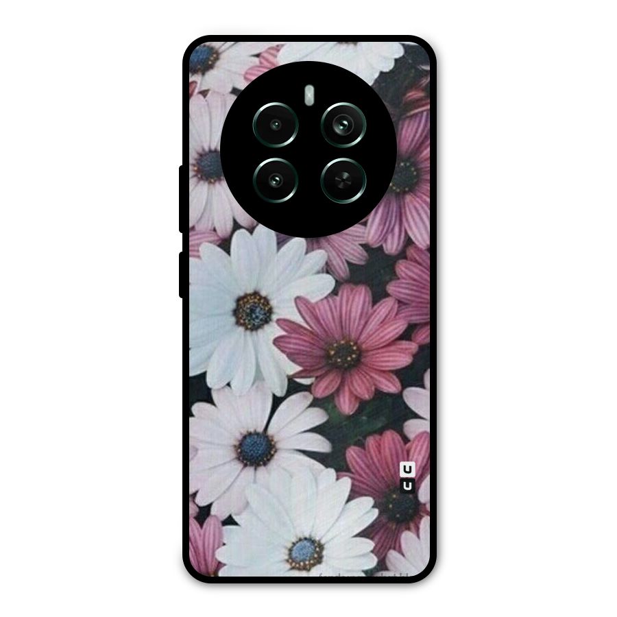 Floral Shades Pink Metal Back Case for Realme 12 Pro Plus