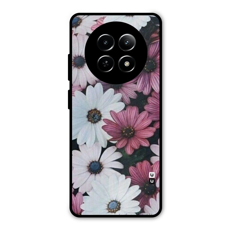 Floral Shades Pink Metal Back Case for Realme 12x 5G