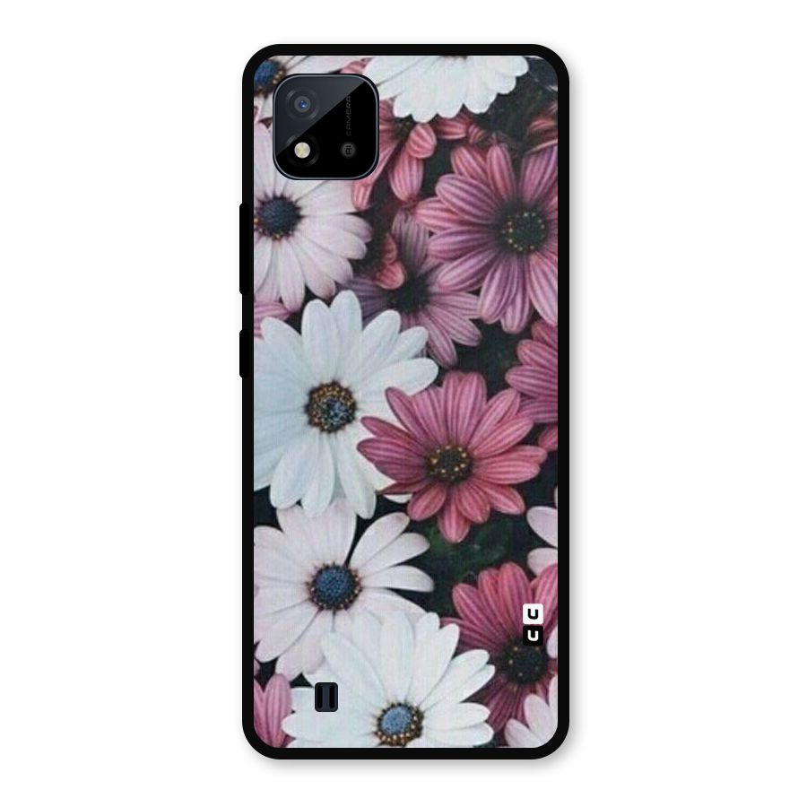 Floral Shades Pink Metal Back Case for Realme C11 2021