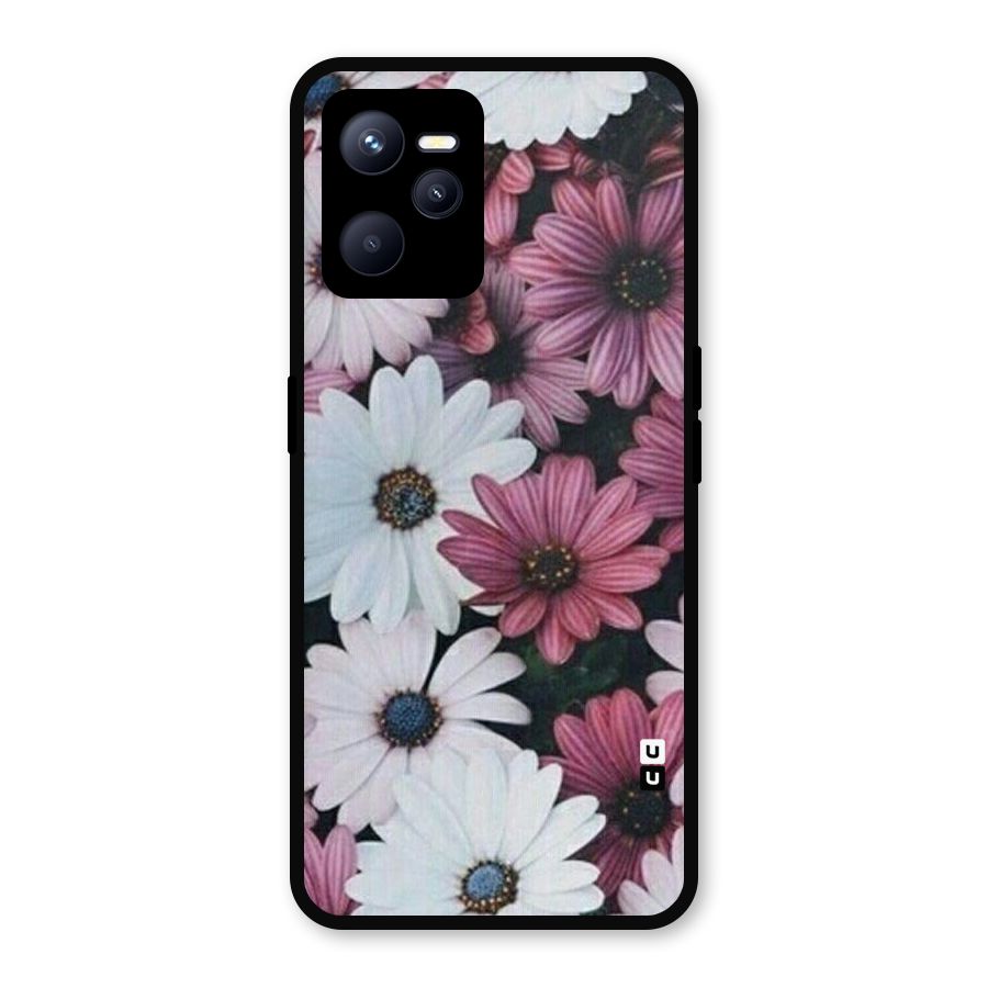 Floral Shades Pink Metal Back Case for Realme C35