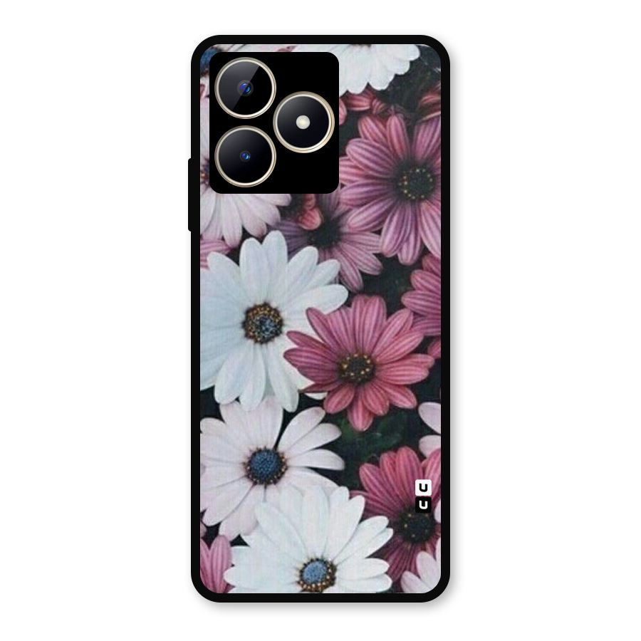 Floral Shades Pink Metal Back Case for Realme C53