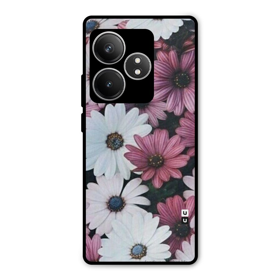 Floral Shades Pink Metal Back Case for Realme GT 6T