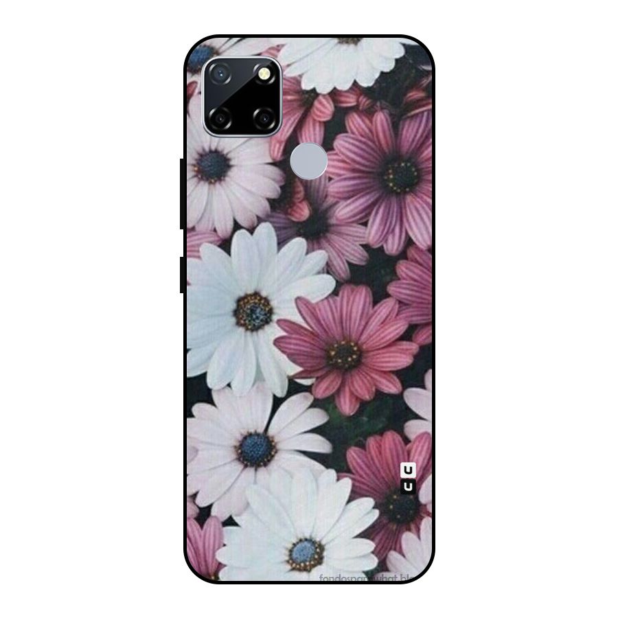 Floral Shades Pink Metal Back Case for Realme Narzo 20