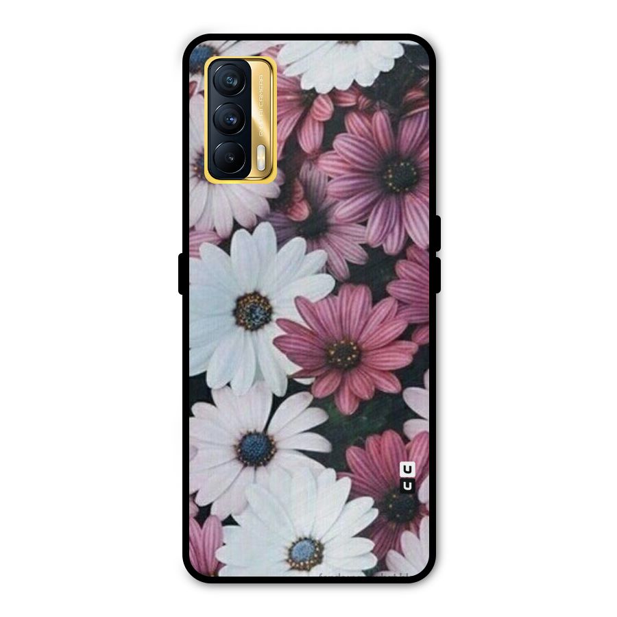 Floral Shades Pink Metal Back Case for Realme X7