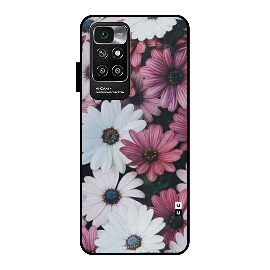 Floral Shades Pink Metal Back Case for Redmi 10 Prime