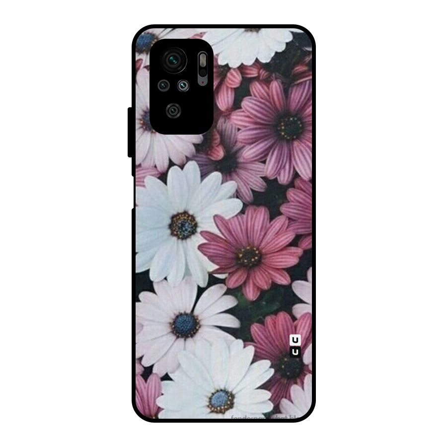 Floral Shades Pink Metal Back Case for Redmi Note 10S