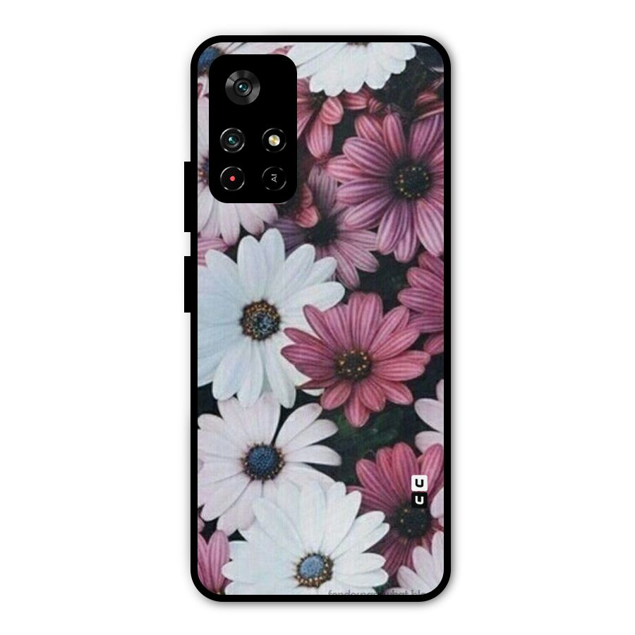 Floral Shades Pink Metal Back Case for Redmi Note 11T 5G