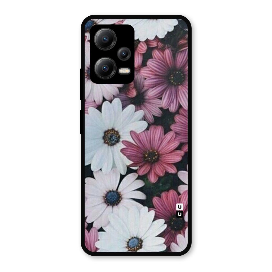 Floral Shades Pink Metal Back Case for Redmi Note 12 5G