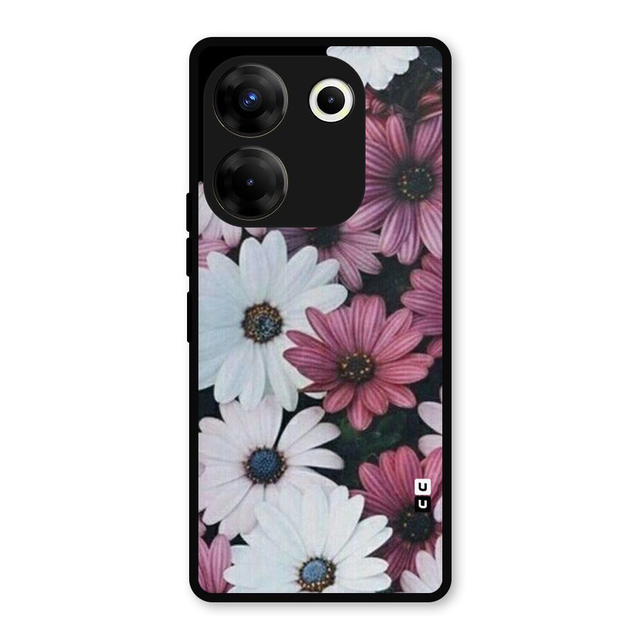 Floral Shades Pink Metal Back Case for Tecno Camon 20