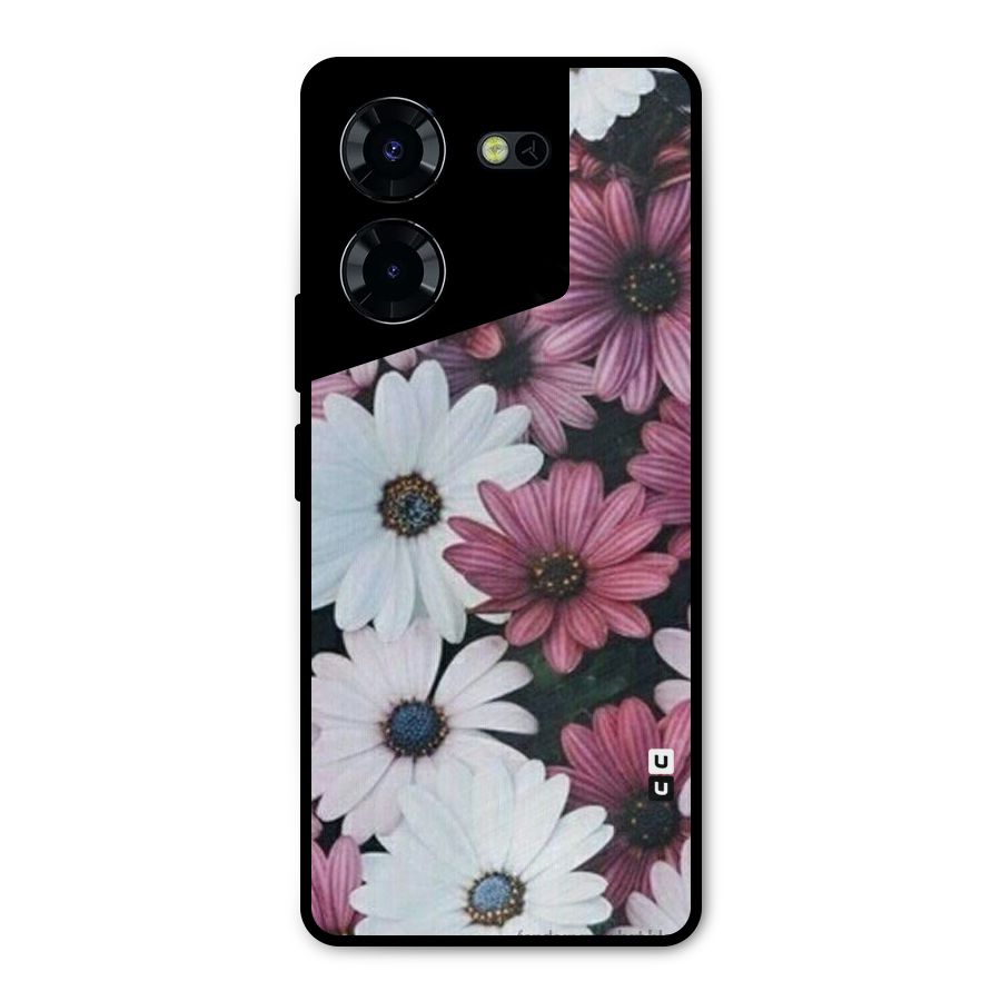 Floral Shades Pink Metal Back Case for Tecno Pova 5 Pro 5G