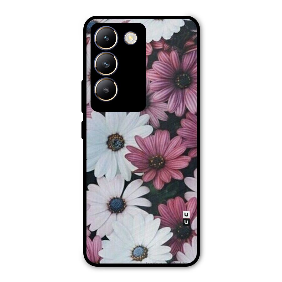Floral Shades Pink Metal Back Case for Vivo T3 5G