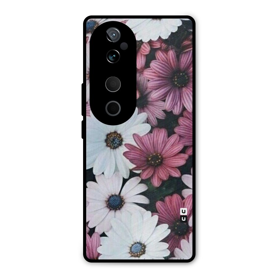 Floral Shades Pink Metal Back Case for Vivo T3 Ultra