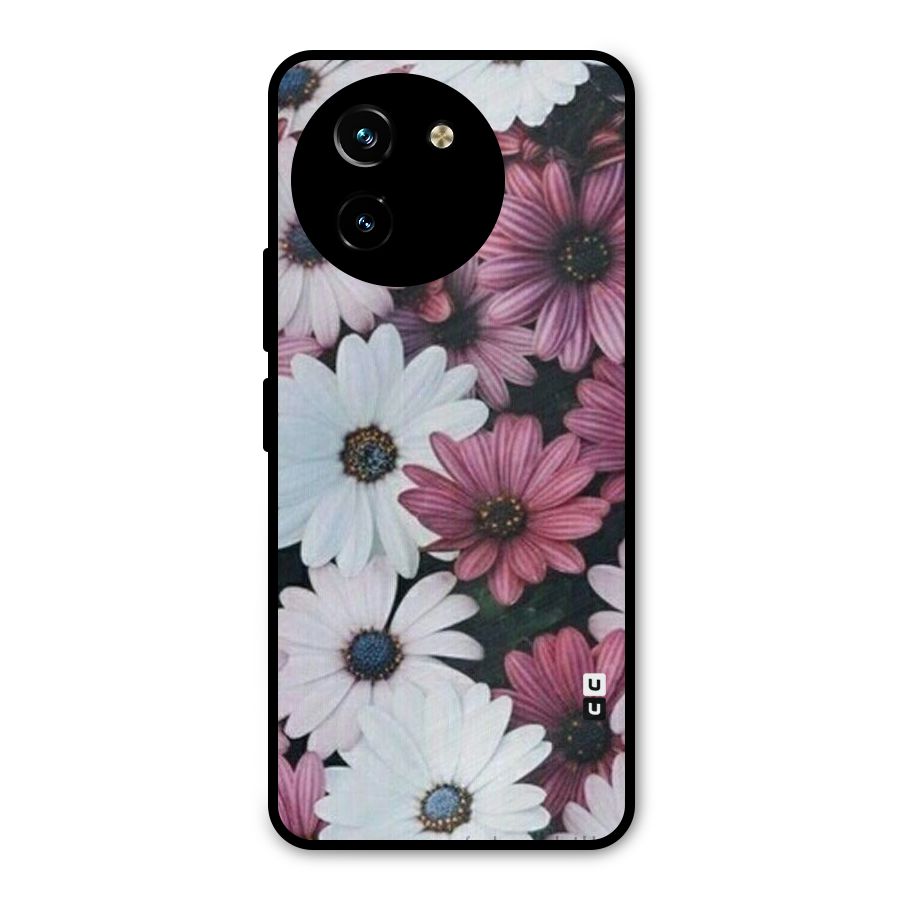Floral Shades Pink Metal Back Case for Vivo T3x