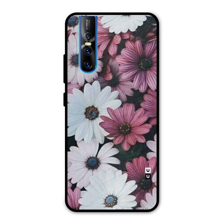 Floral Shades Pink Metal Back Case for Vivo V15 Pro