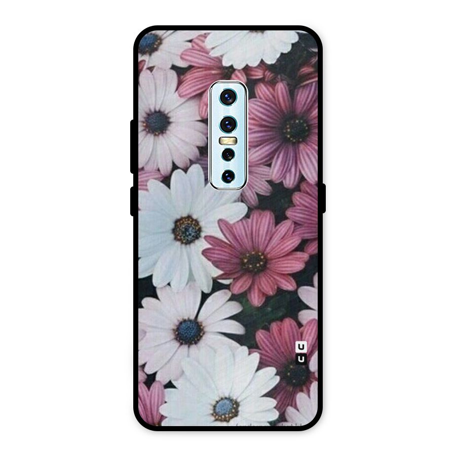 Floral Shades Pink Metal Back Case for Vivo V17 Pro