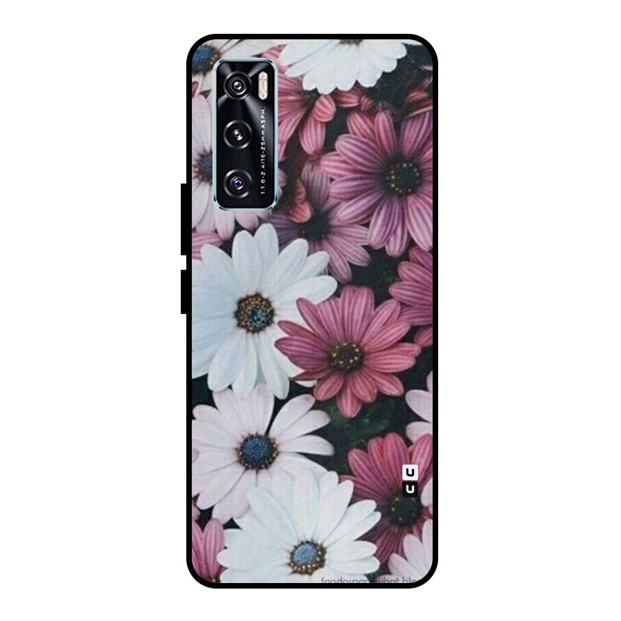 Floral Shades Pink Metal Back Case for Vivo V20 SE