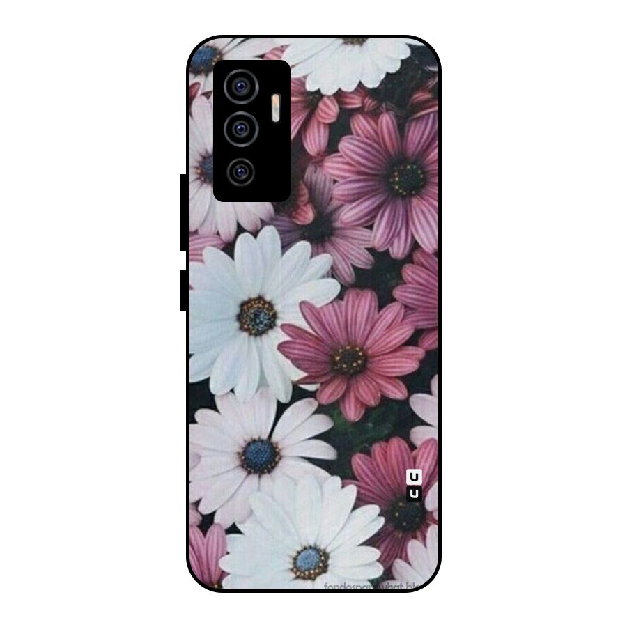 Floral Shades Pink Metal Back Case for Vivo V23e