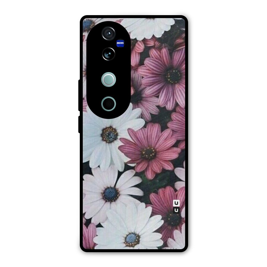 Floral Shades Pink Metal Back Case for Vivo V40