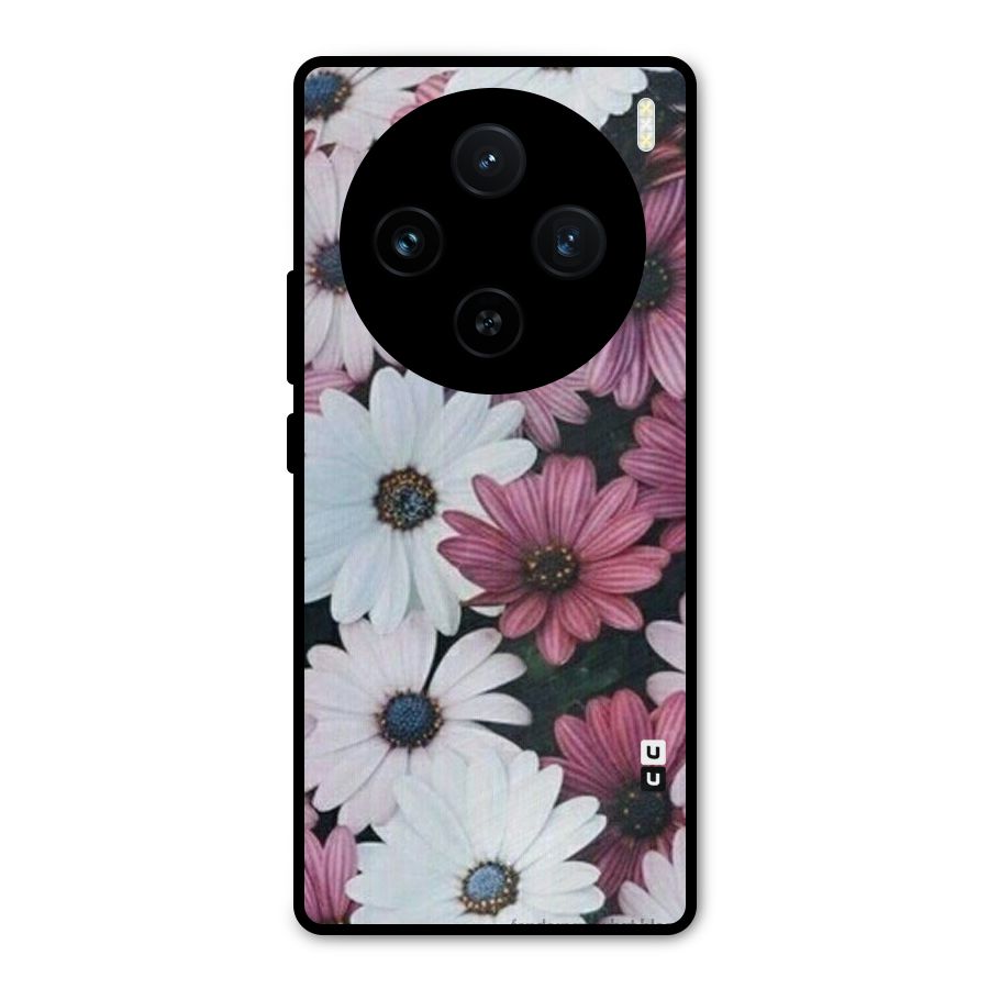Floral Shades Pink Metal Back Case for Vivo X100