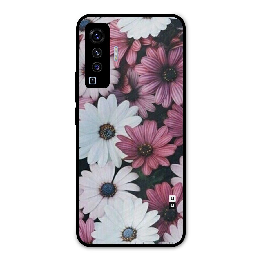 Floral Shades Pink Metal Back Case for Vivo X50