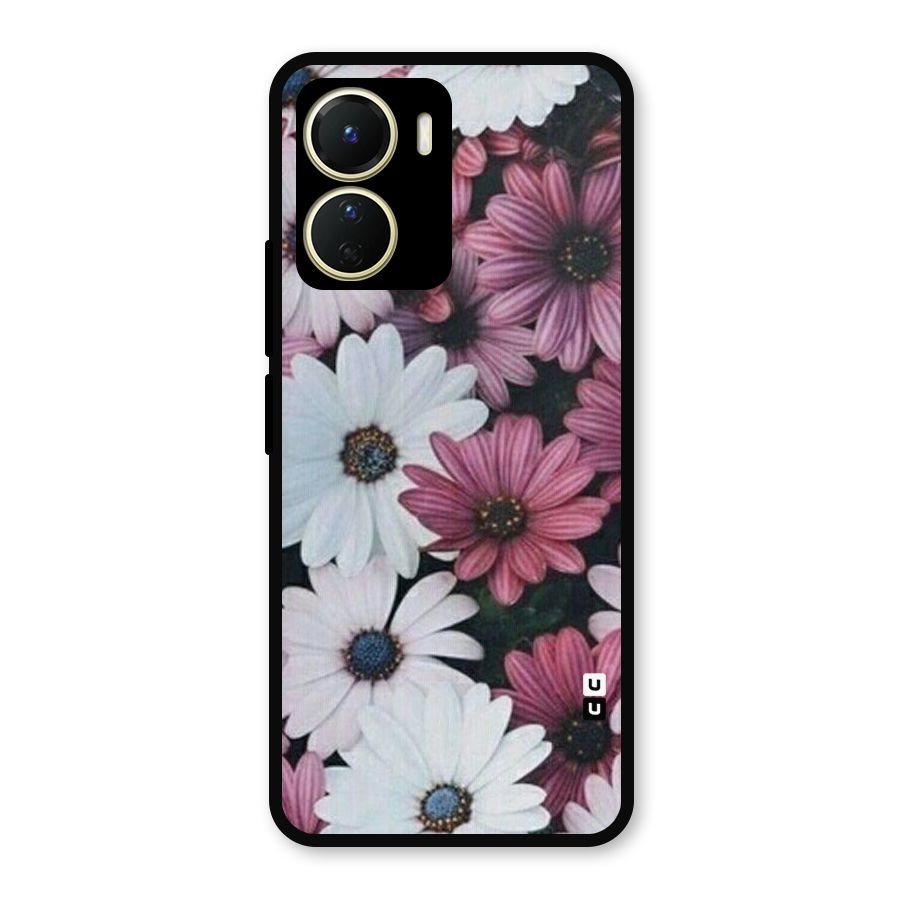 Floral Shades Pink Metal Back Case for Vivo Y16