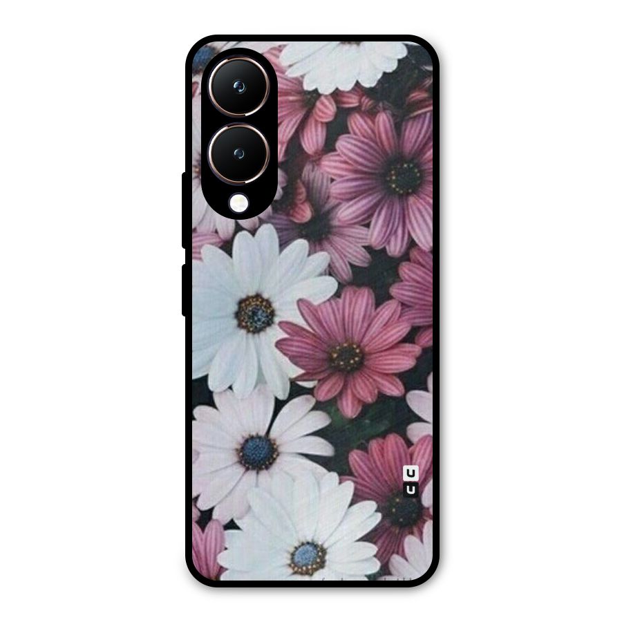 Floral Shades Pink Metal Back Case for Vivo Y28