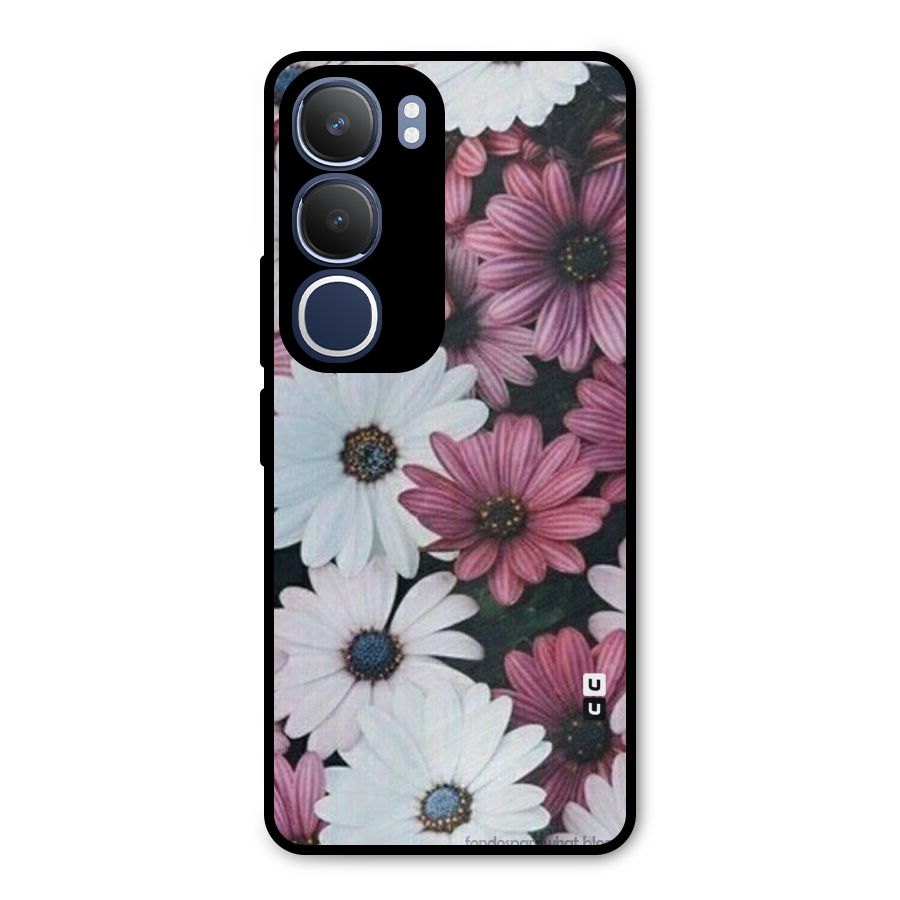 Floral Shades Pink Metal Back Case for Vivo Y29