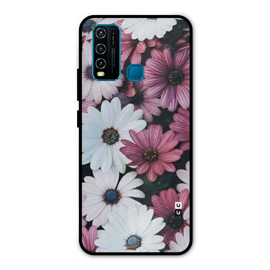 Floral Shades Pink Metal Back Case for Vivo Y30