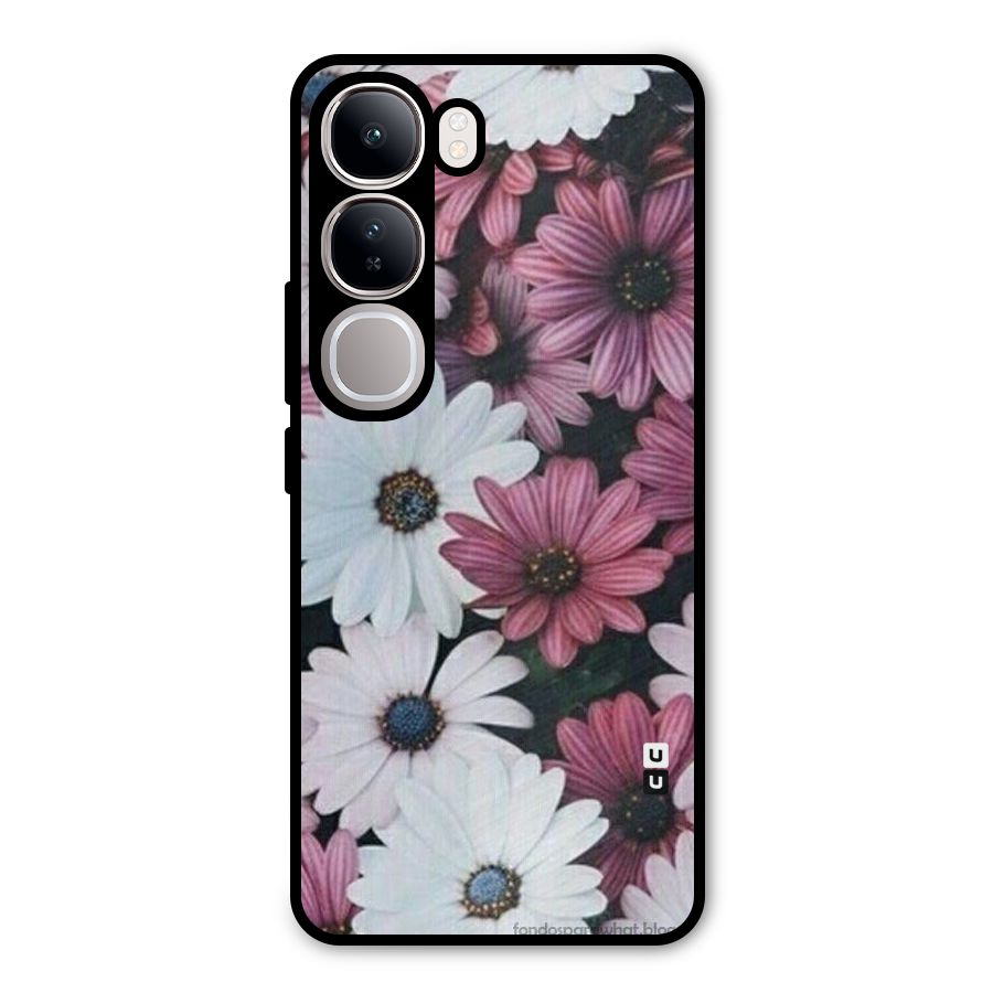 Floral Shades Pink Metal Back Case for Vivo Y300