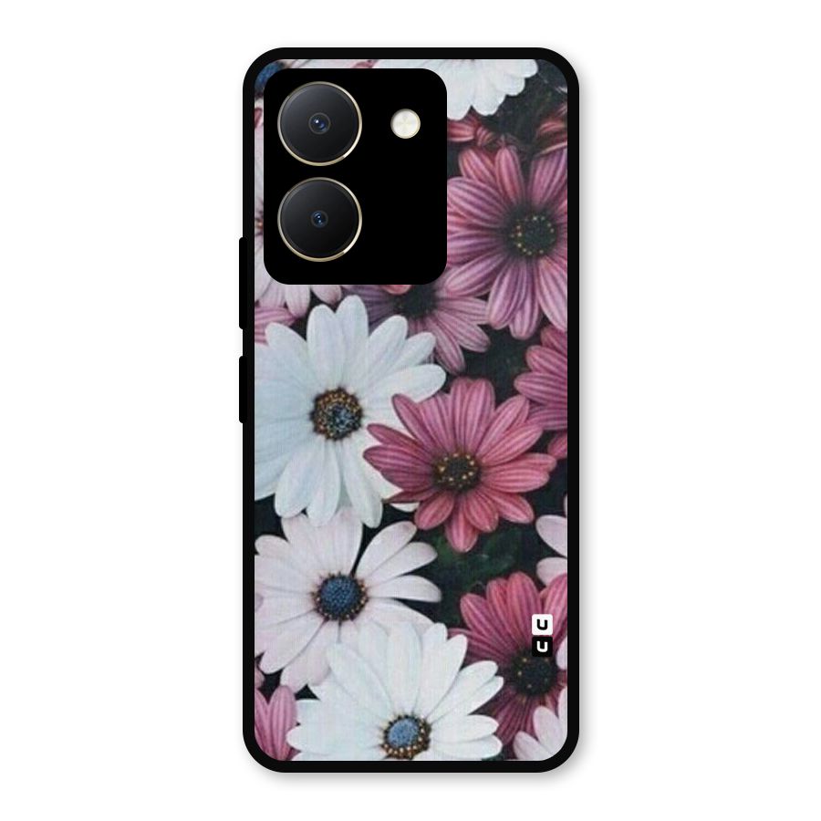 Floral Shades Pink Metal Back Case for Vivo Y36