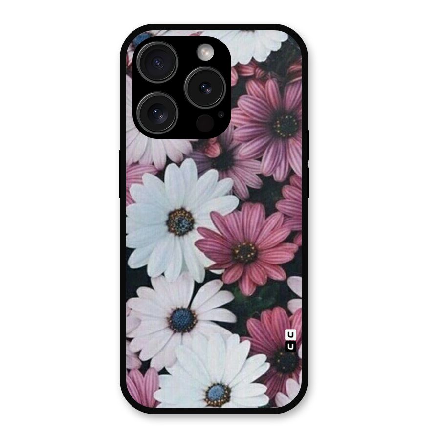 Floral Shades Pink Metal Back Case for iPhone 15 Pro