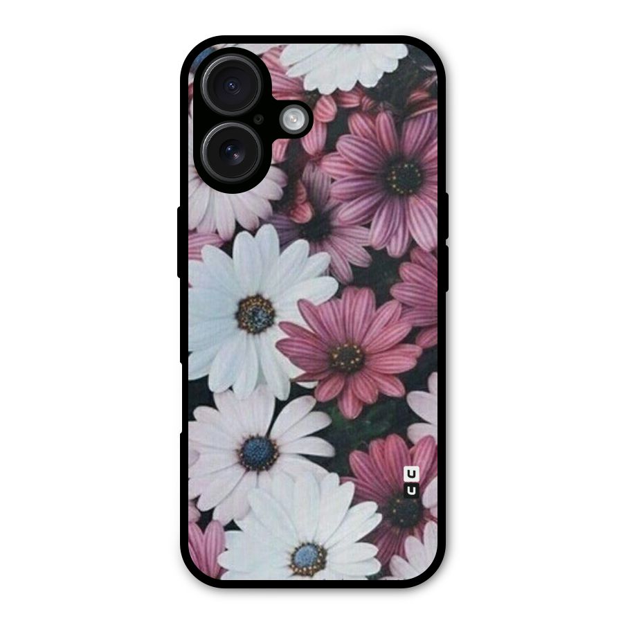 Floral Shades Pink Metal Back Case for iPhone 16
