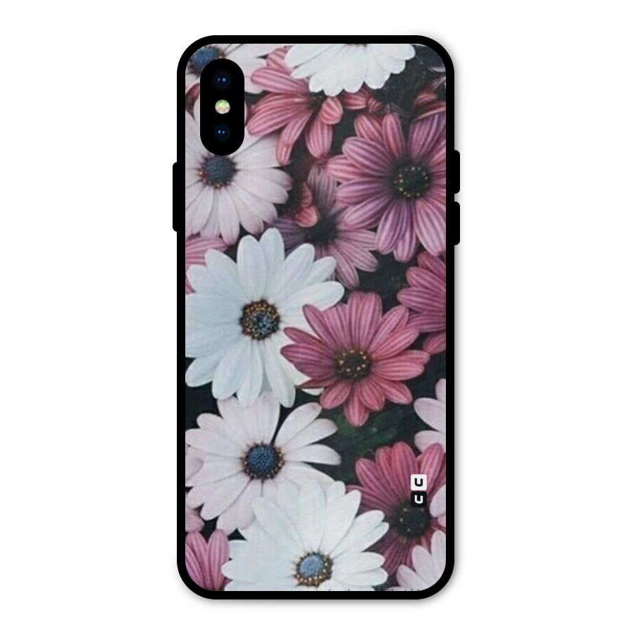 Floral Shades Pink Metal Back Case for iPhone XS