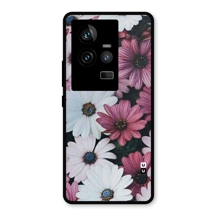 Floral Shades Pink Metal Back Case for iQOO 11 5G