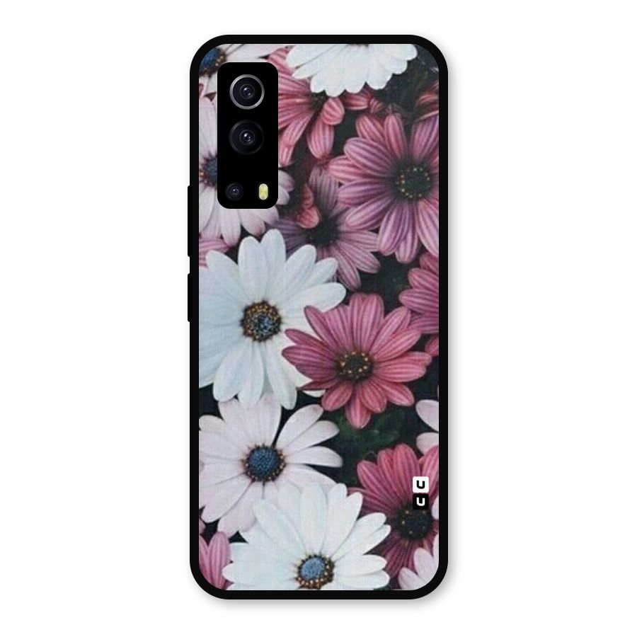 Floral Shades Pink Metal Back Case for iQOO Z3