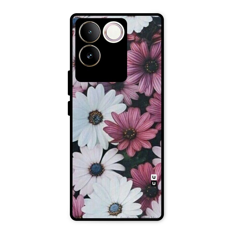 Floral Shades Pink Metal Back Case for iQOO Z7 Pro