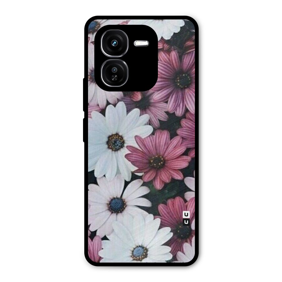 Floral Shades Pink Metal Back Case for iQOO Z9x