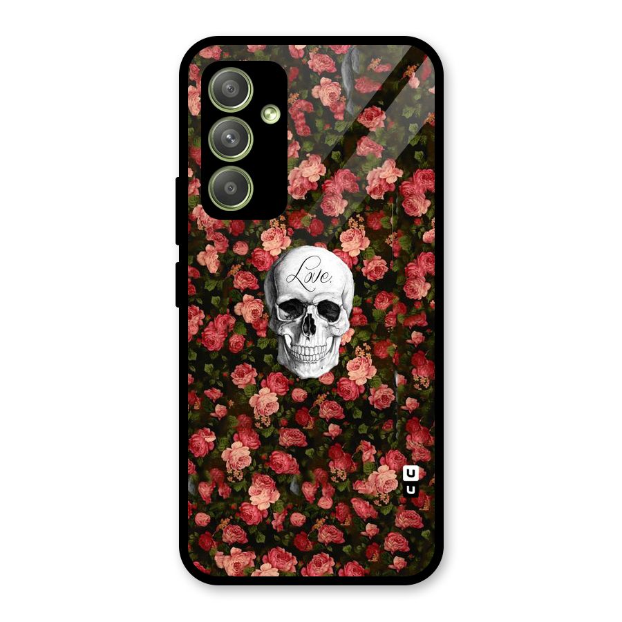 Floral Skull Love Glass Back Case for Galaxy A54