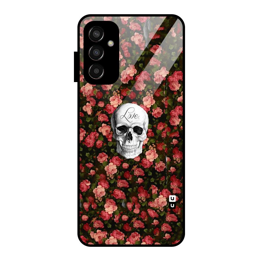 Floral Skull Love Glass Back Case for Galaxy F13